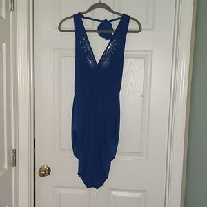 Solar royal blue halter dress Sz XL